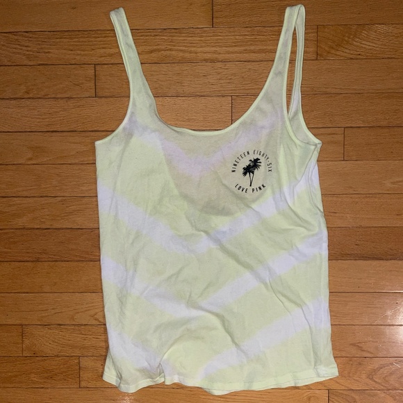 Pink by Victoria's Secret Low-Back Two-Tone Tank Top - Picture 1 of 7